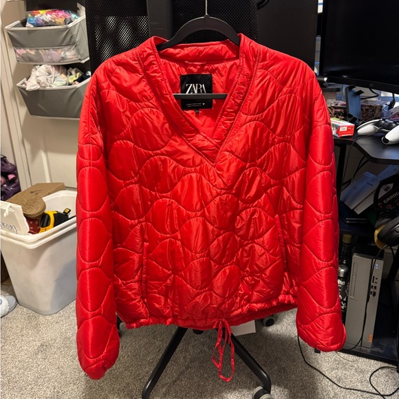 Zara Jackets & Blazers - Zara Red Puffer Jacket Contemporary Winter Wear